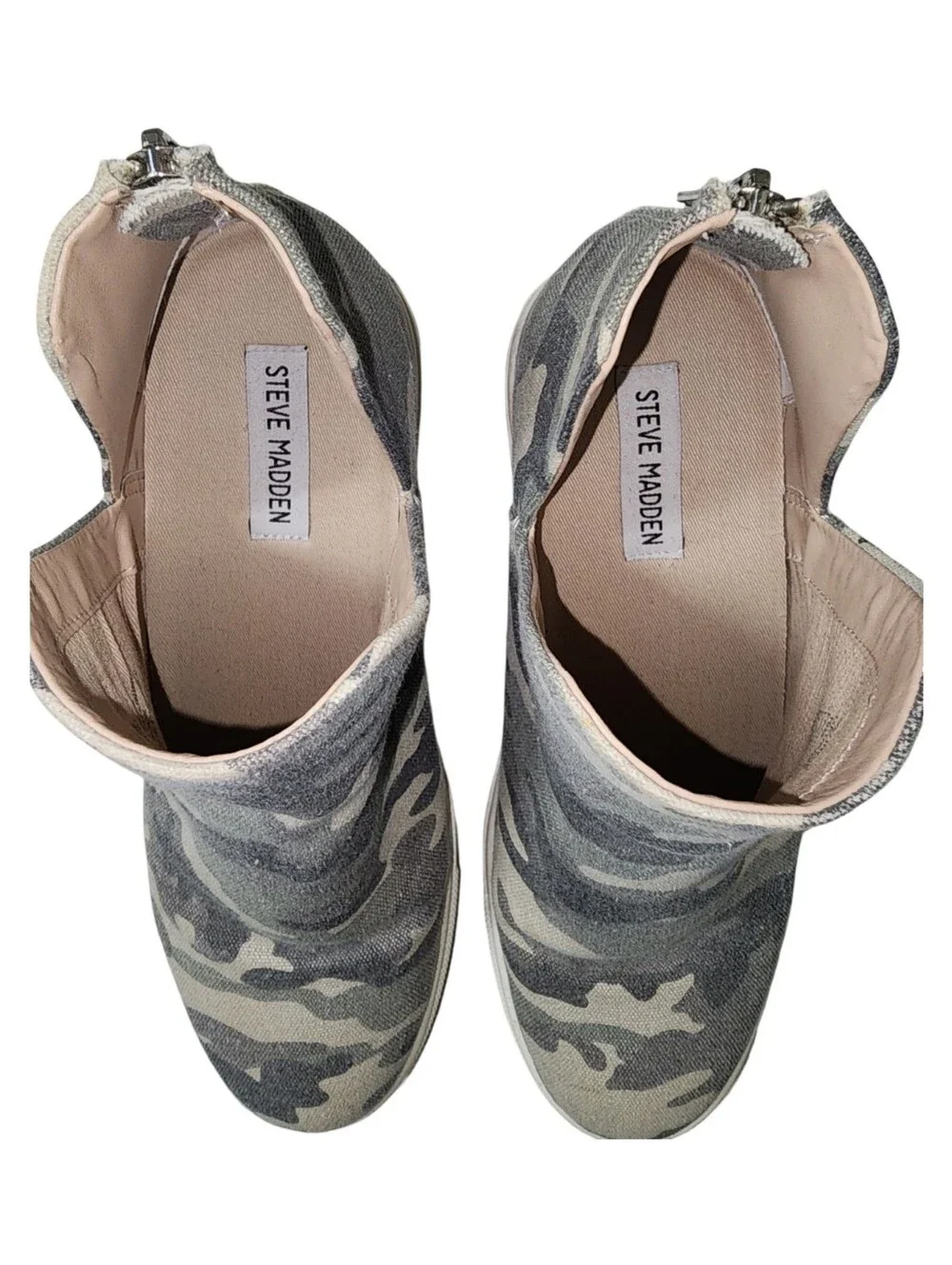 STEVE MADDEN Crushin Camo Hidden Wedge High Top Sneakers Size 10